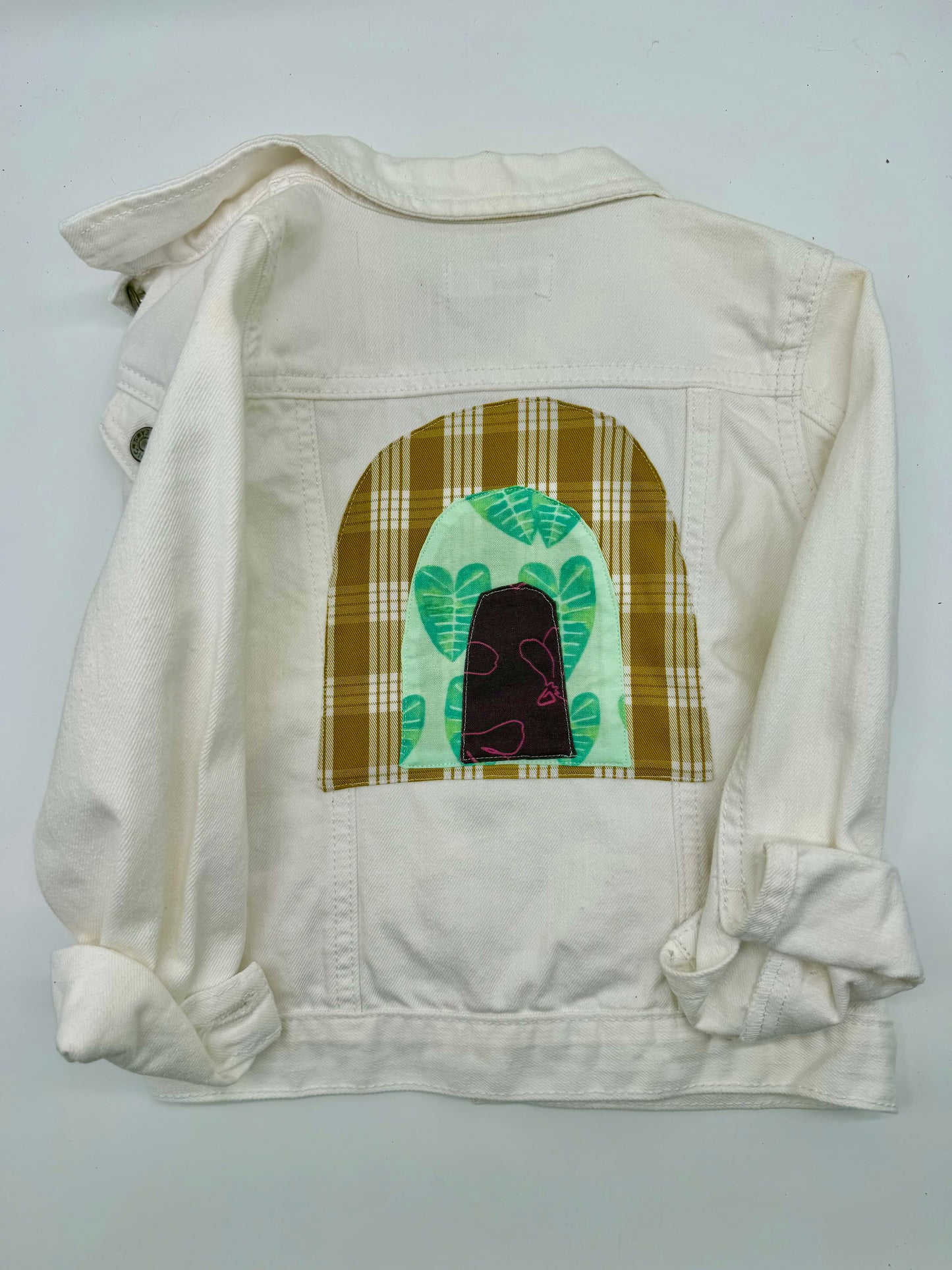 7-8T White Popsicle KalonMulti Print Jean Jacket