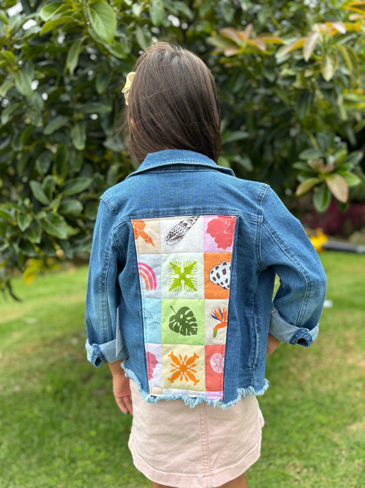 Hana I’a One of Kind Hand Sewn Keiki Jean Jacket