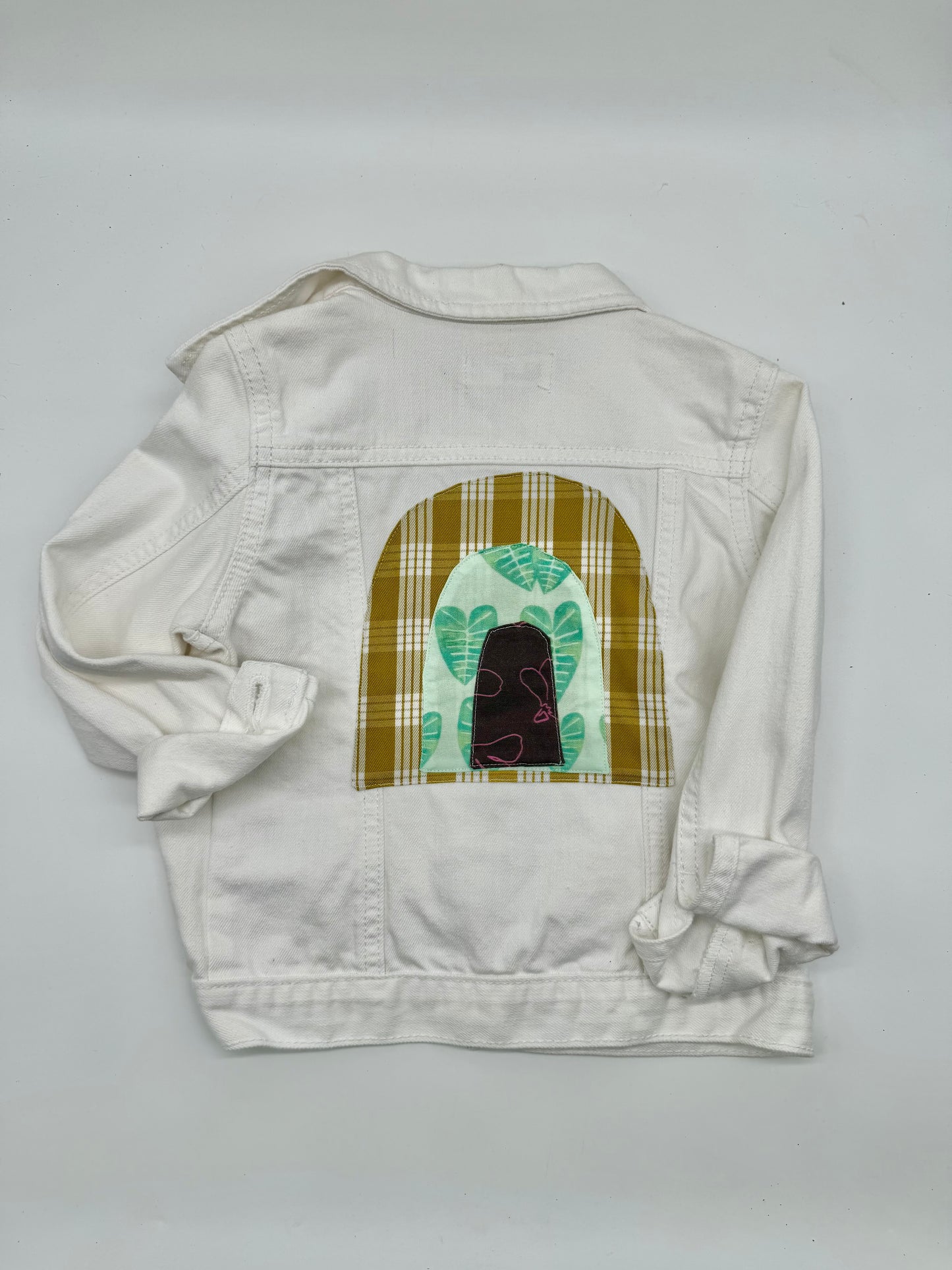 7-8T White Popsicle KalonMulti Print Jean Jacket